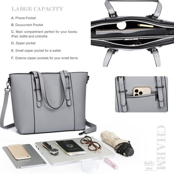 Women Purses and Handbags Tote Shoulder Bag Top Handle Satchel Bags for Ladies - Picture 4 of 7